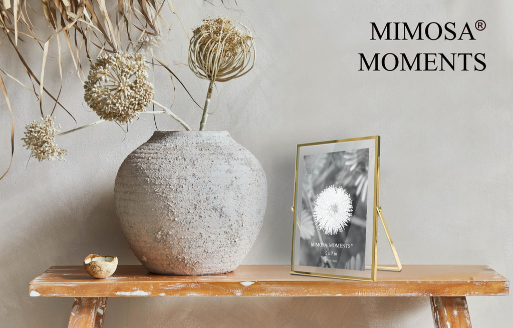 5x7 Brass tone Floating Metal Picture Frame