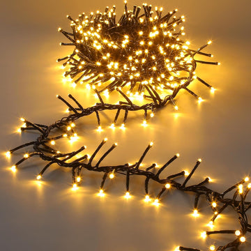 Christmas Cluster Lights, 600LED 20FT, Warm White