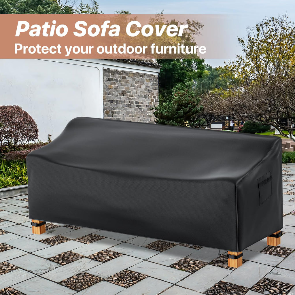 Outdoor Couch Cover Waterproof, 78" Wx 33" Dx 32" H Patio Furniture Covers Waterproof, Windproof 2-Seater Sofa Cover