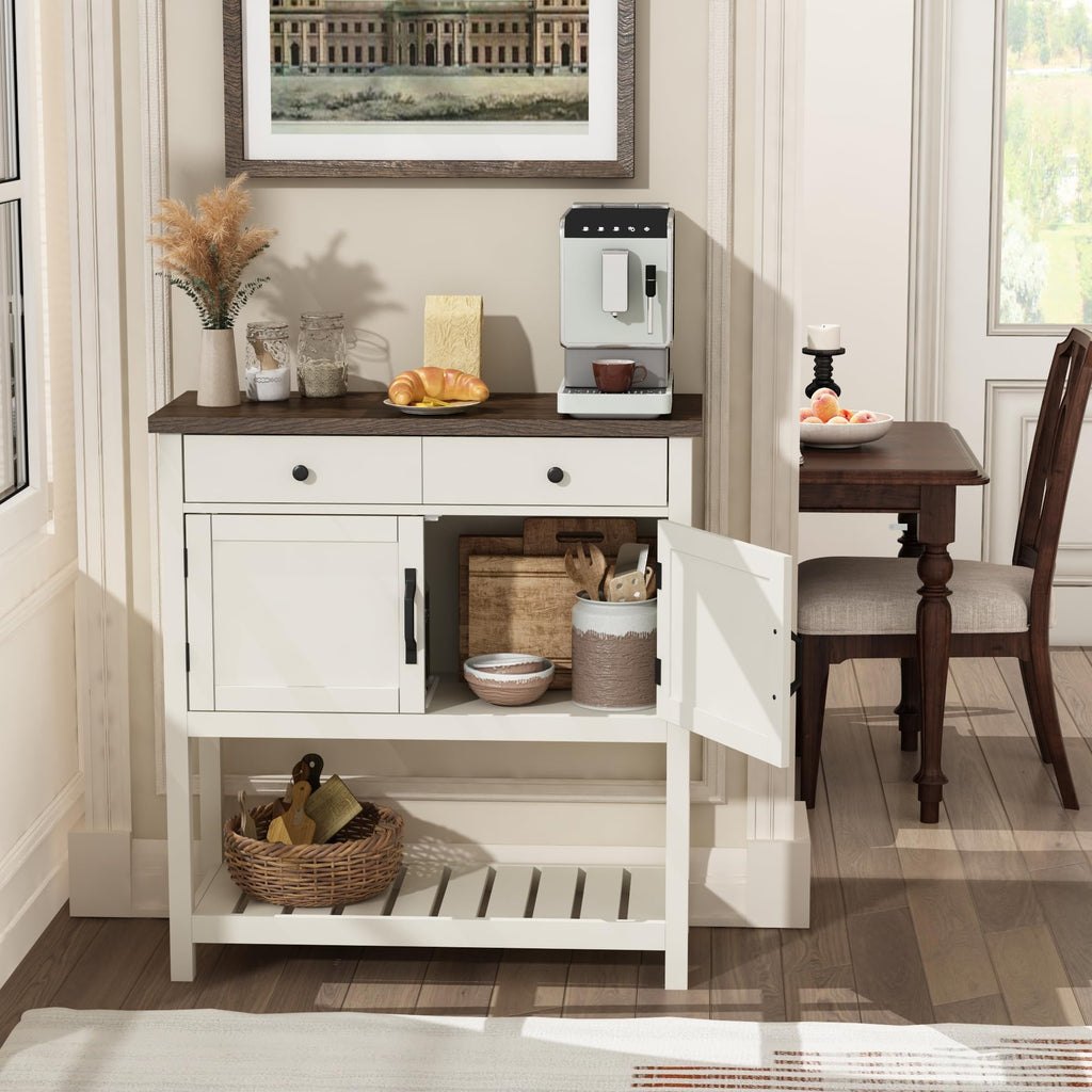 Farmhouse Console Table, 33.5" W Entryway Cabinet with Drawer