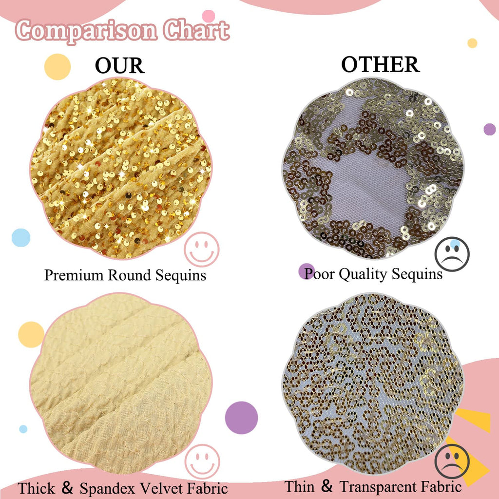 Gold Sequin Fabric 1 Yard Shiny Sequins Fabric by The Yard Velvet Material Fabric for Sewing Cloths Mesh Sequins