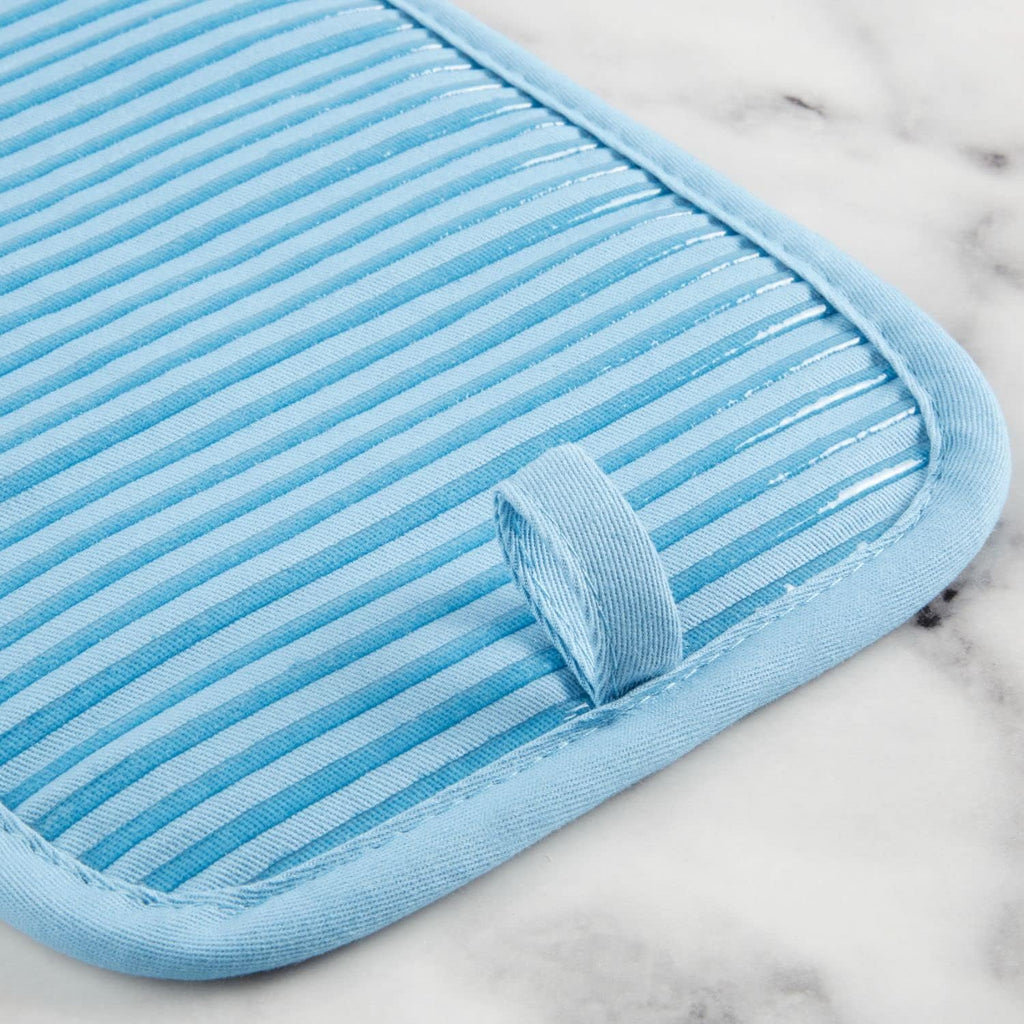 Quilted Cotton Terry Cloth Oven Mitt, Pot Holder, Kitchen Towel 4-Pack Set, Heat Resistant, Silicone Grip, Gift Set