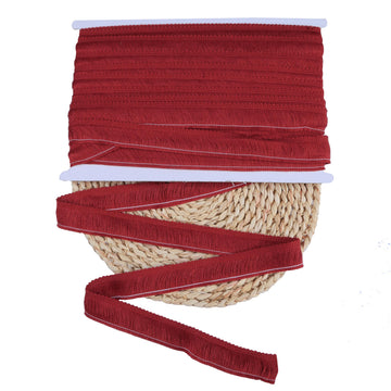 1 Inch Chainette Fringe Fabric Trim Brush Fringe Trim (Red) - 12M