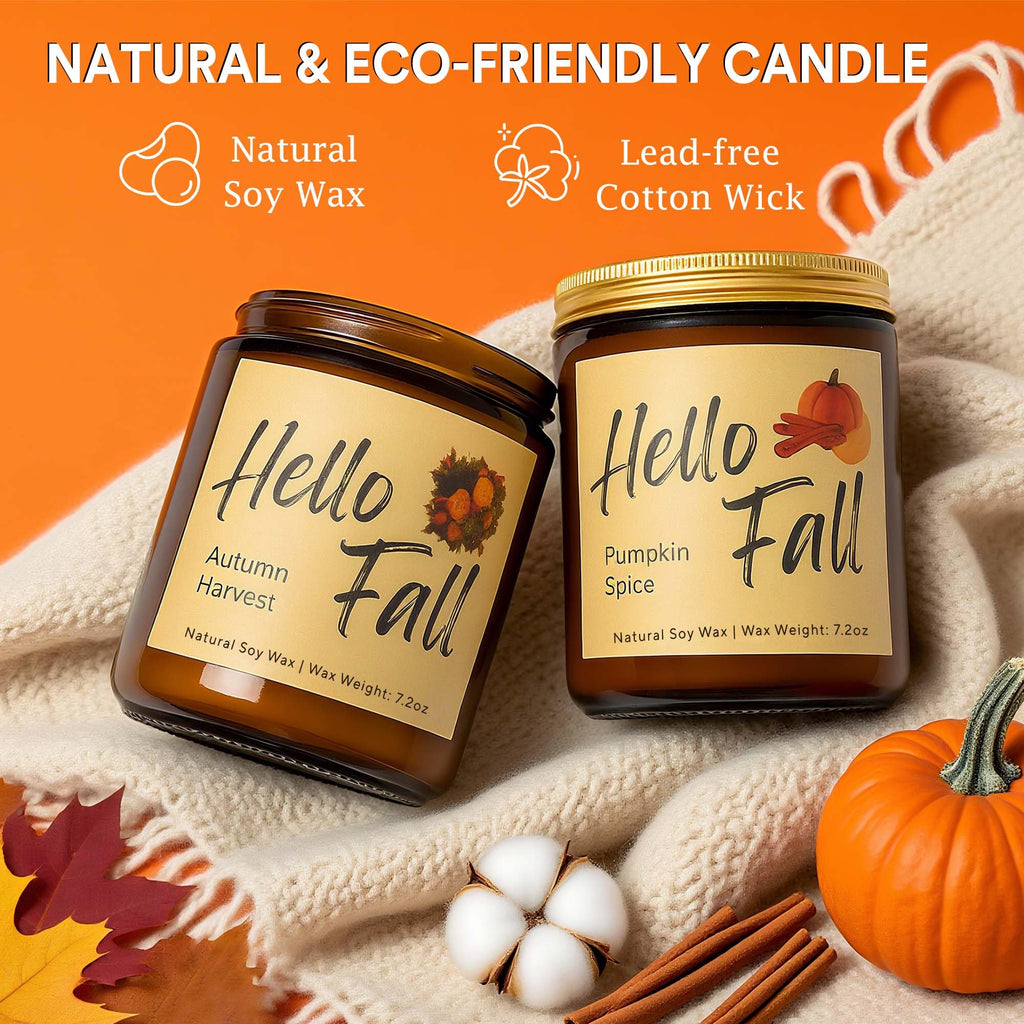 Fall Candles, Fall Decorations - Fall Gifts for Women, Natural Soy Wax Scented Candles Set(4pcs)