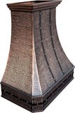 36 Inch Copper Wall Mount Range Hood 610 CFM LED Lights Dishwasher-Safe Baffle Filters
