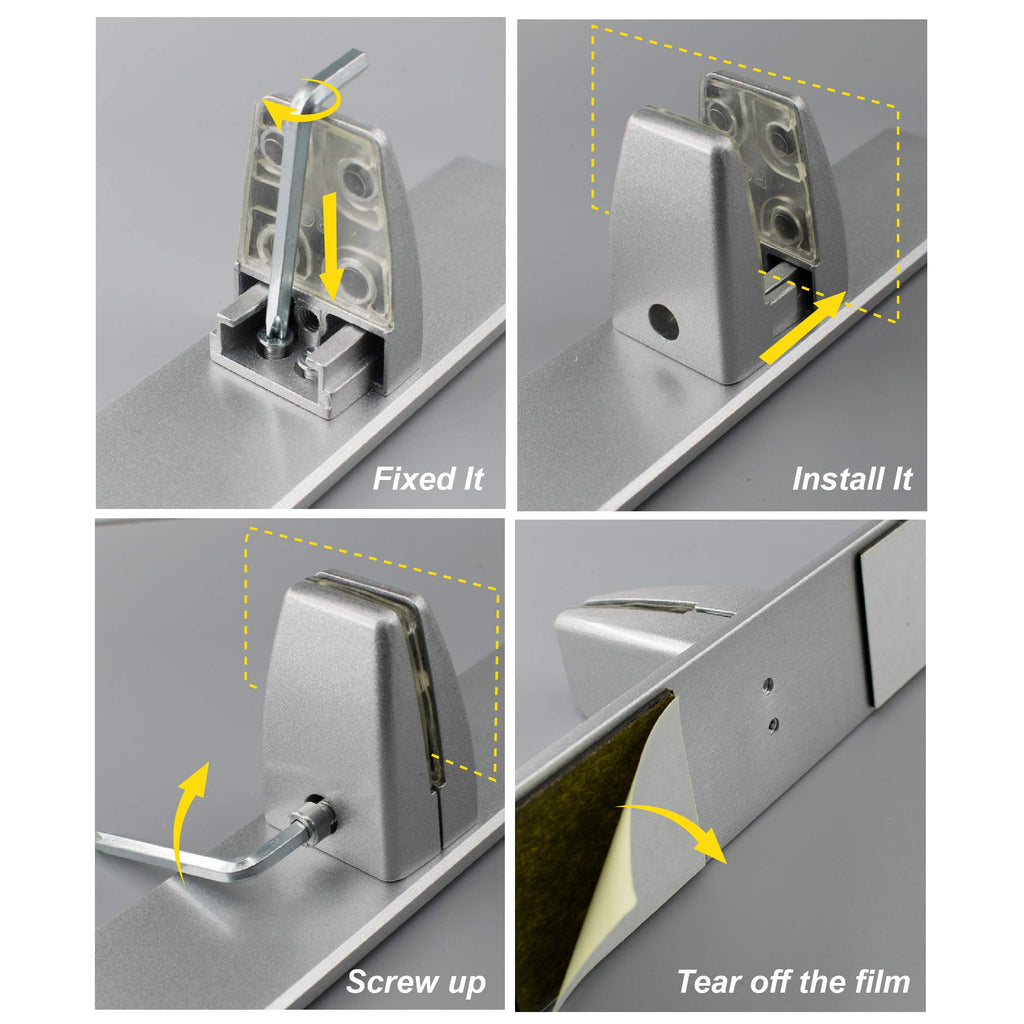 2 Pcs Sneeze Guard Clamp, Bracket Sneeze Guard Shield Base for Countertops, Stick On Heavy Duty Auminum Partition