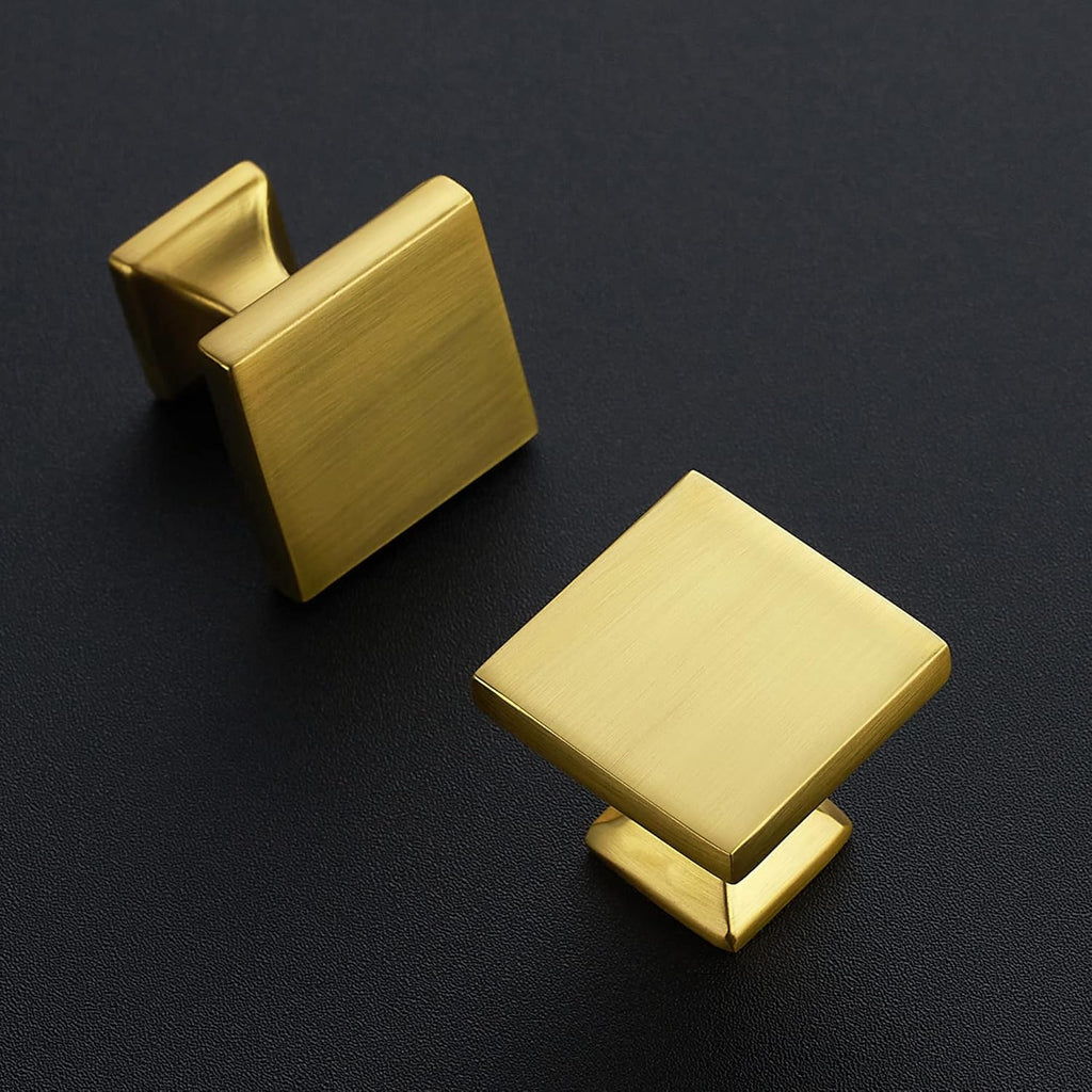 5 Pack Cabinet Knobs Gold Kitchen Cabinet Knobs Gold Knobs Drawers Brushed Brass Kitchen Hardware for Cabinets Square
