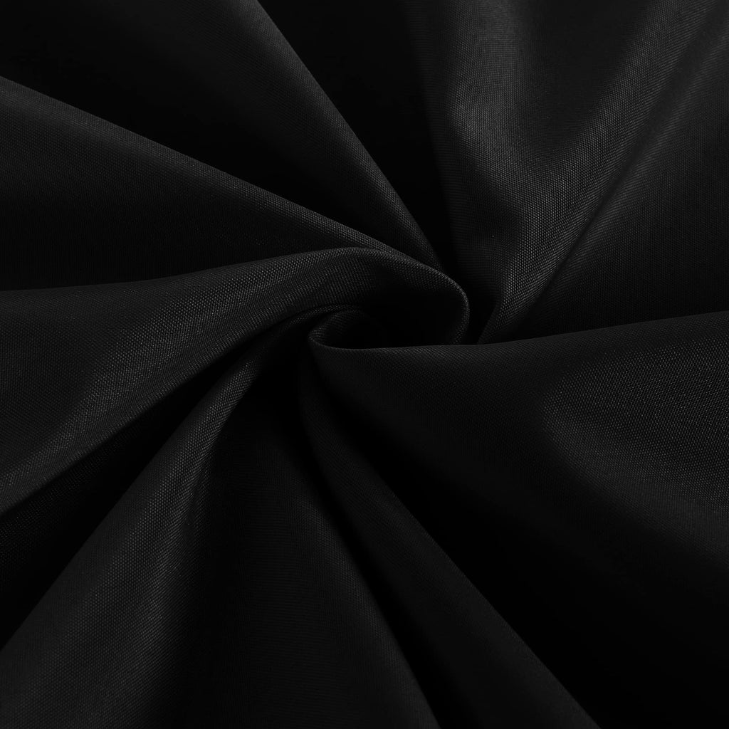 2 Pack Black Tablecloth Fitted Table Clothes for 4 Foot Rectangle Tables - Water Resistant Washable Fabric Polyester