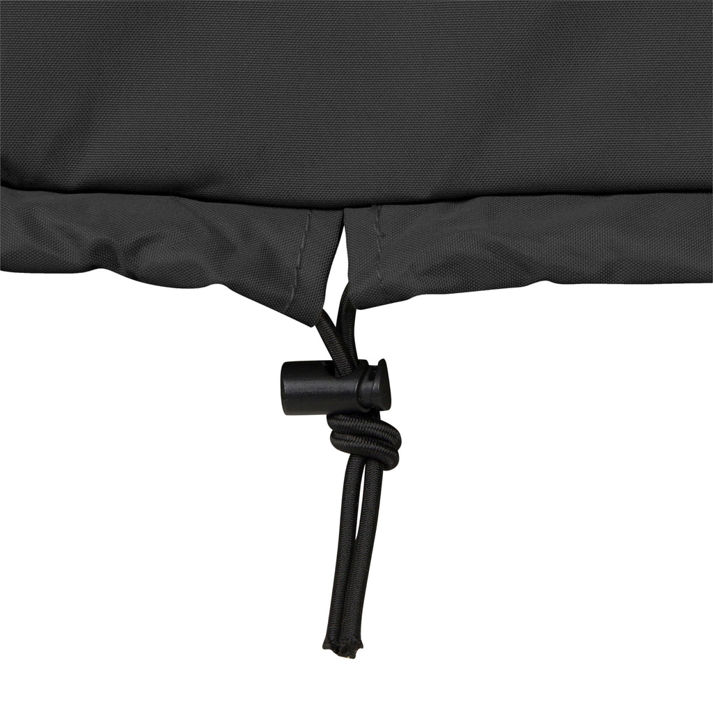 Weatherproof Outdoor Rocking Chair Cover, 100% Woven Polyester, Elastic Cord with Toggle, Black