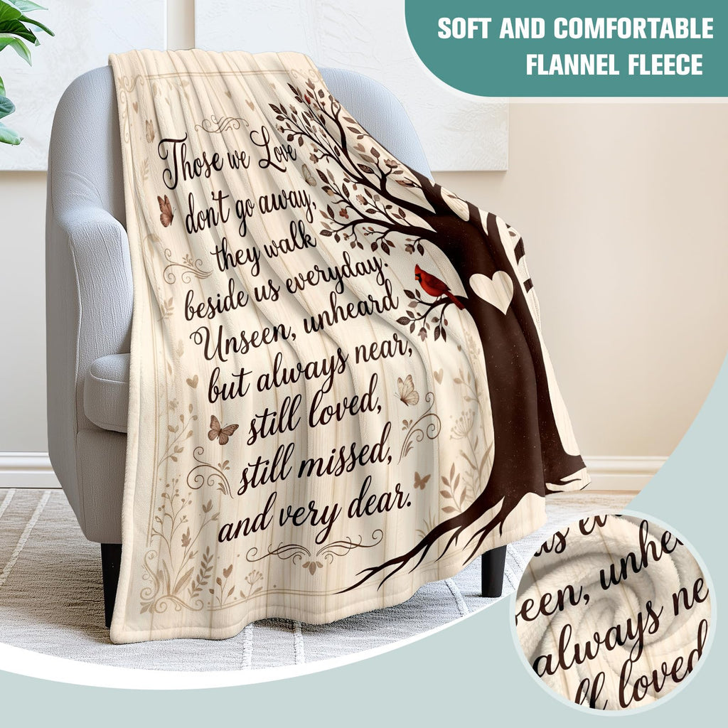 Sympathy Gifts Blanket Memorial Cardinal Tree Beige Throw Blanket