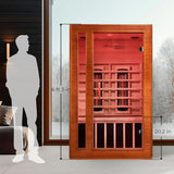 DYNAMIC SAUNAS Cordoba 2-Person Full Spectrum Infrared Sauna with Red Light Therapy & Bluetooth Speakers | Personal