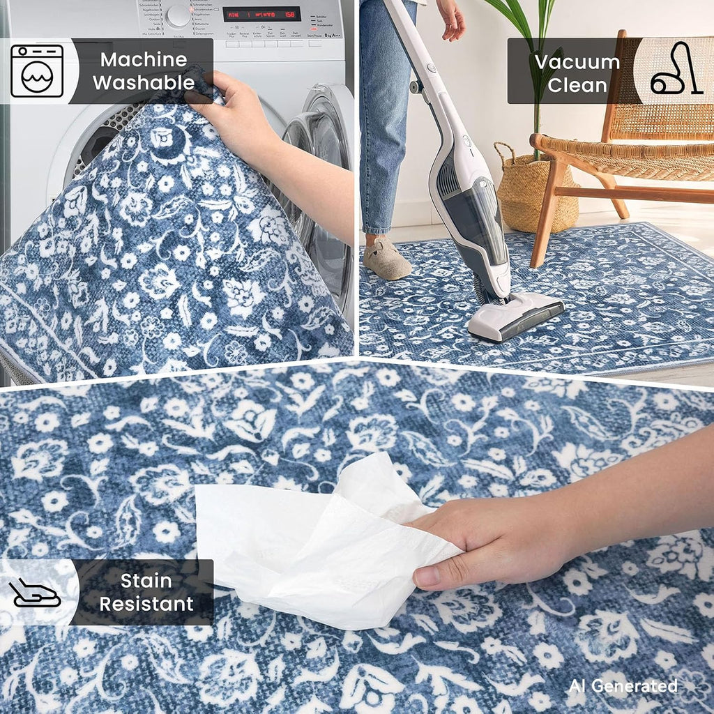 Washable Vintage 2x8 Runner Rug Non Slip Runners