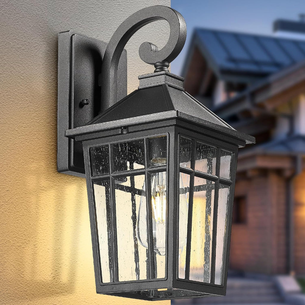 Outdoor Wall Lights for House, Exterior Lighting Fixtures Wall Mount Outdoor Porch Lights Waterproof Black Outdoor Sco
