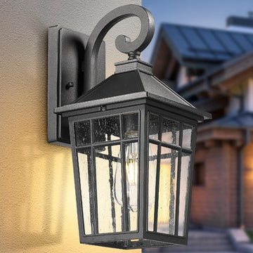 Outdoor Wall Lights for House, Exterior Lighting Fixtures Wall Mount Outdoor Porch Lights Waterproof Black Outdoor Sco