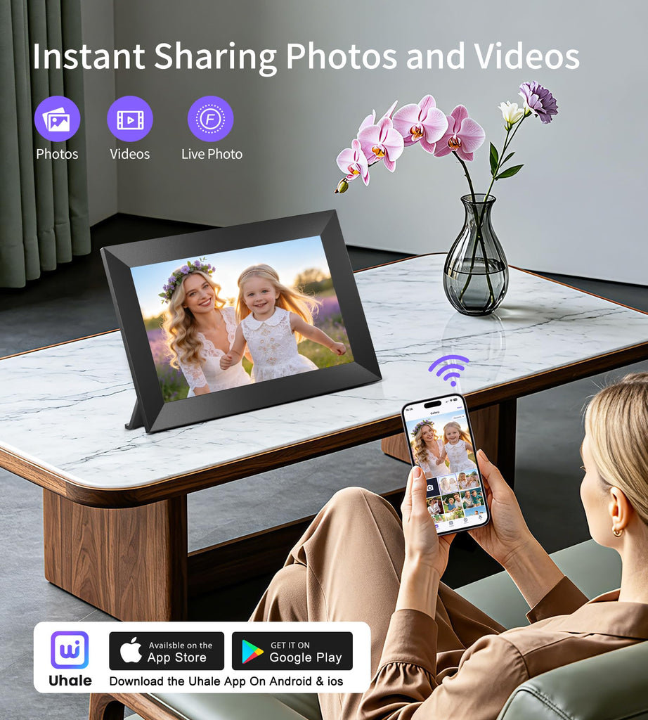 Uhale Digital Picture Frame 10.1" WiFi Electronic Photo Frames 32GB Storage