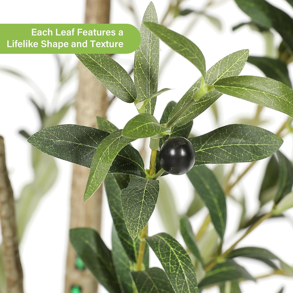 7FT Olive Trees Artificial Indoor - Faux Tree 7 Feet Decor