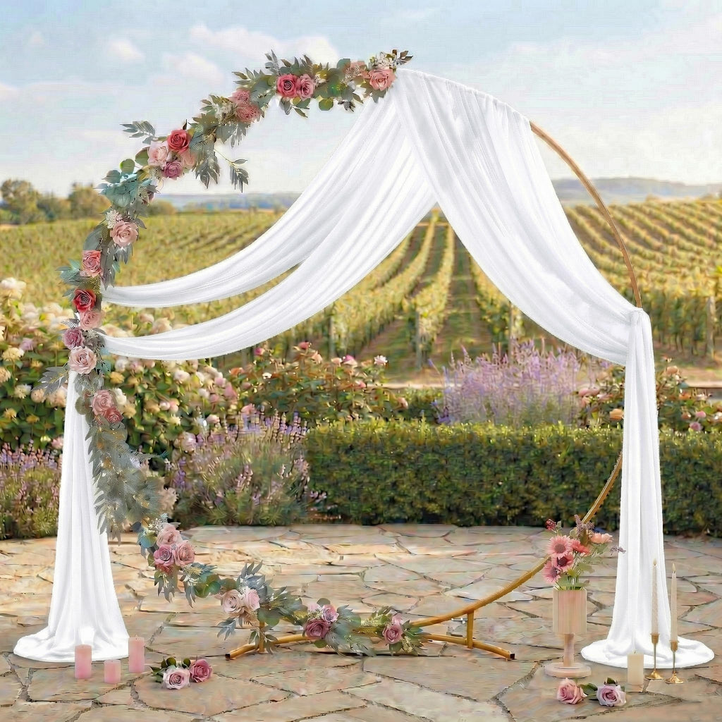 Pack of 2 Wedding Arch Drape Panel Fabric 30" x 100ft - White