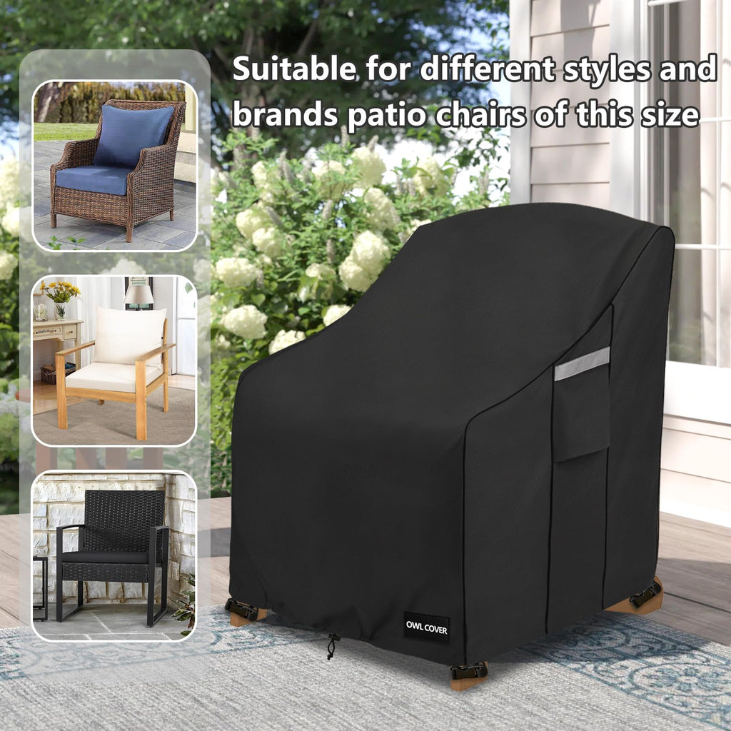 Outdoor Chair Covers 30"W x 34"D x 36"H, 600D Heavy Duty Waterproof Patio Chair Cover, Outdoor Furniture Covers for