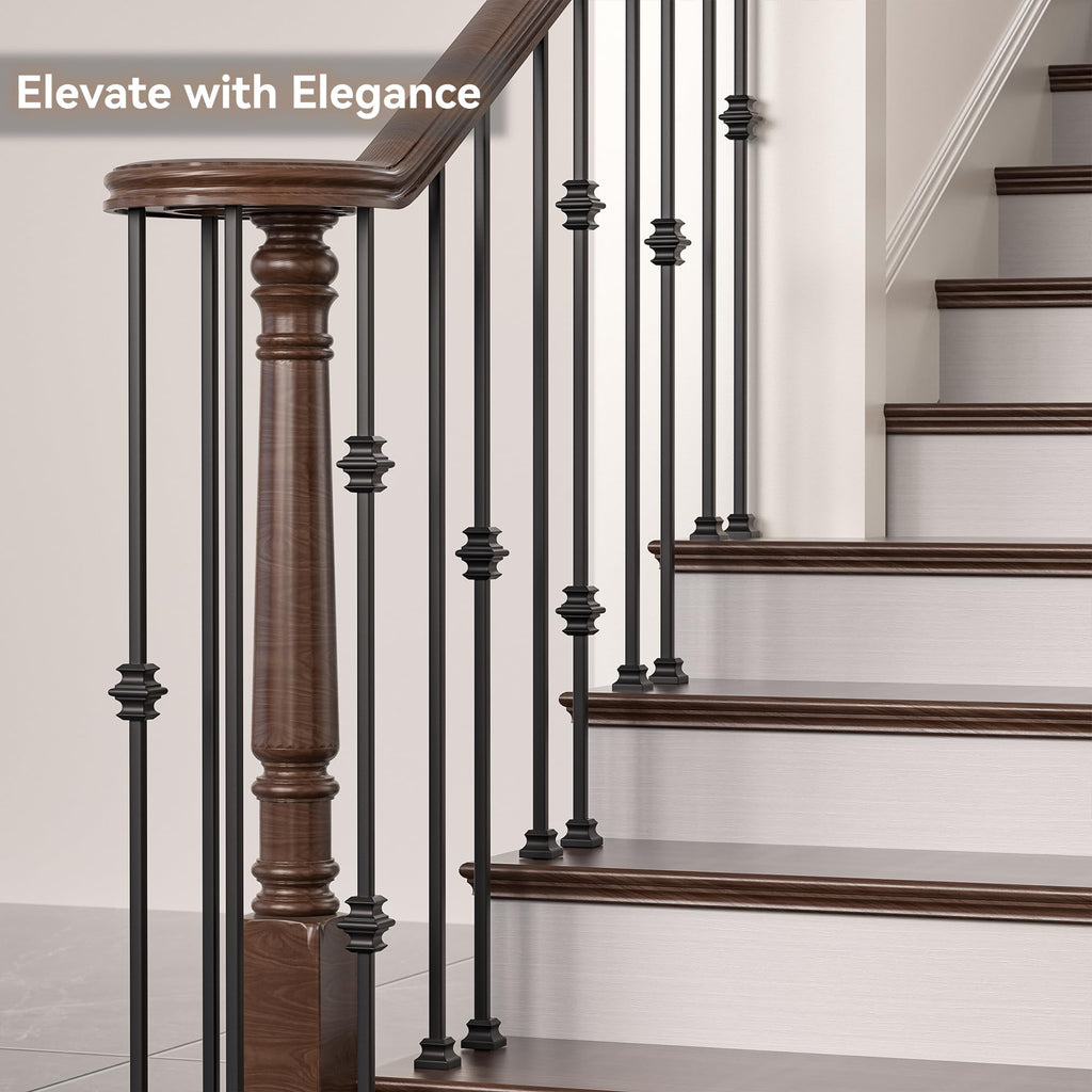 Wrought Iron Hollow Balusters - Deck Spindles Stair Railing Indoor, Stair Straight Hollow Iron Baluster Stair