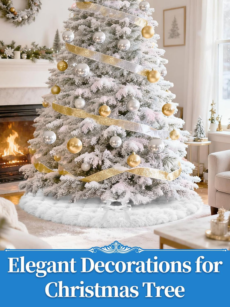 72in Extra Large Faux Fur Christmas Tree Skirt