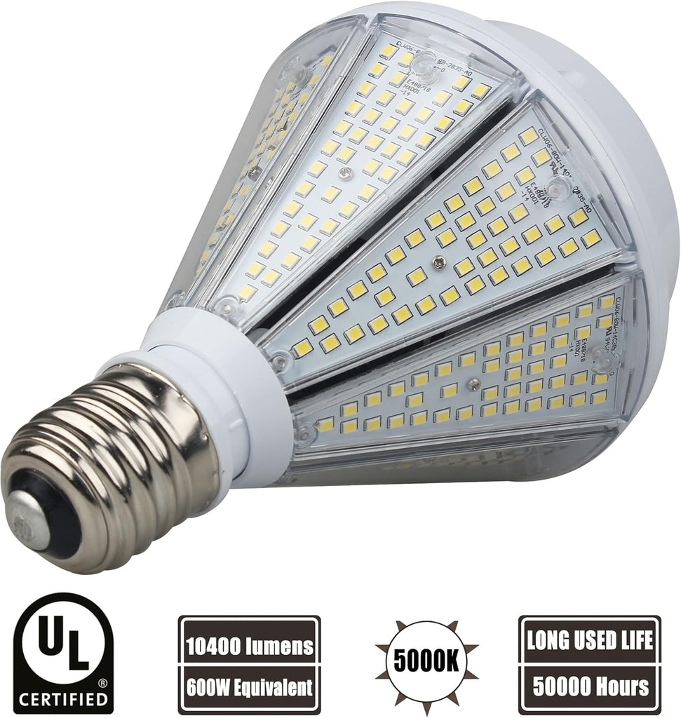 80W LED Post Top Bulb, Removable E26&E39 Mogul Base Corn Light