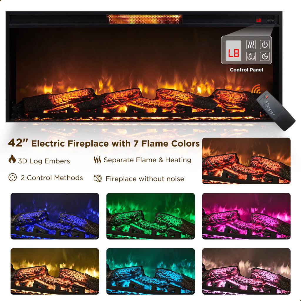 70" Farmhouse Fireplace TV Stand for TVs Up to 80", Dark Rustic Oak
