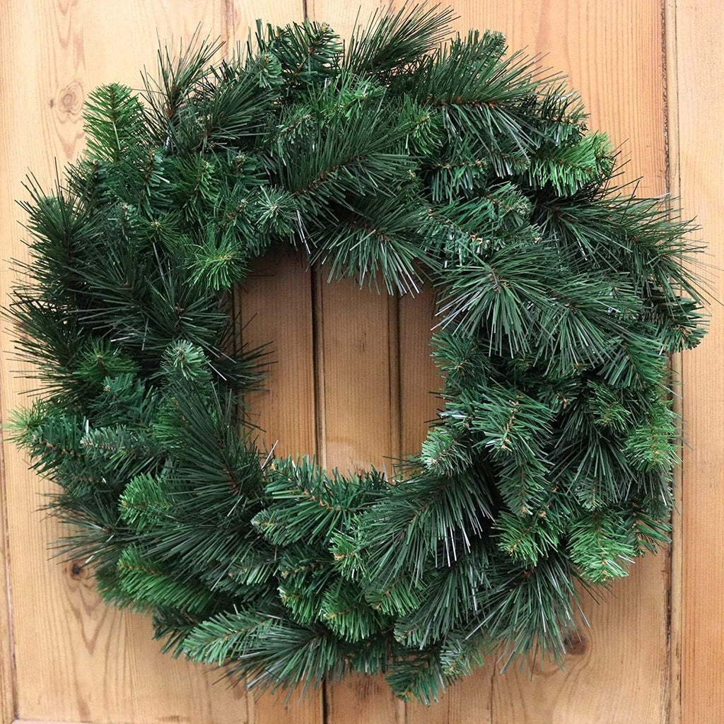 24-Inch Deluxe Evergreen Double-Sided Wreath | Pack of 1 | 150 Tips | Realistic Artificial Large Christmas Wreath