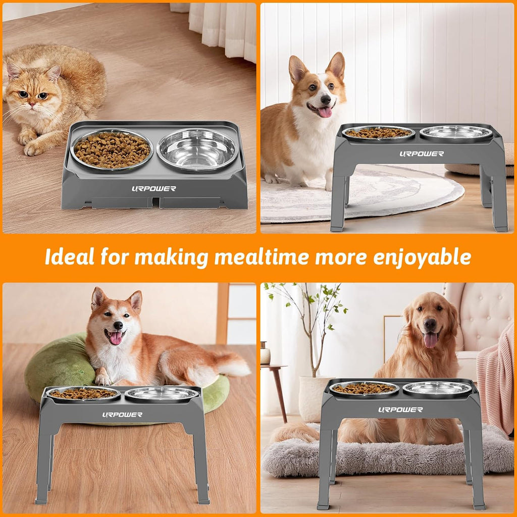 Raised Dog Bowls 4 Height Adjustable Elevated Bowl Stand