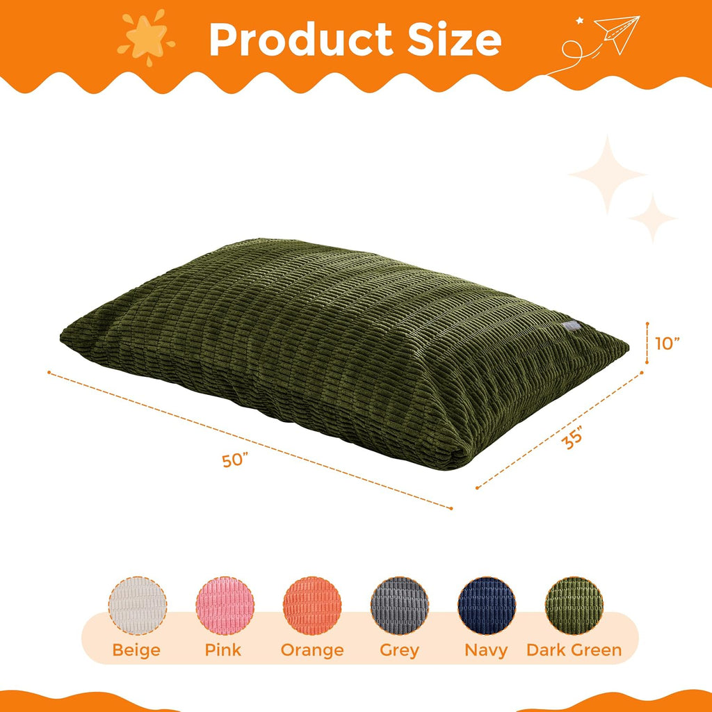 Kids Bean Bag Chair, 3 in 1 Convertible Bean Bag Sofa with Removable Cover for Children, Soft Floor Lounger