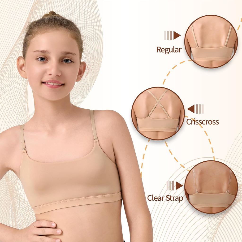 Gymnastic Ballet Sport Bras for Girls Nude Training Bra for Teen