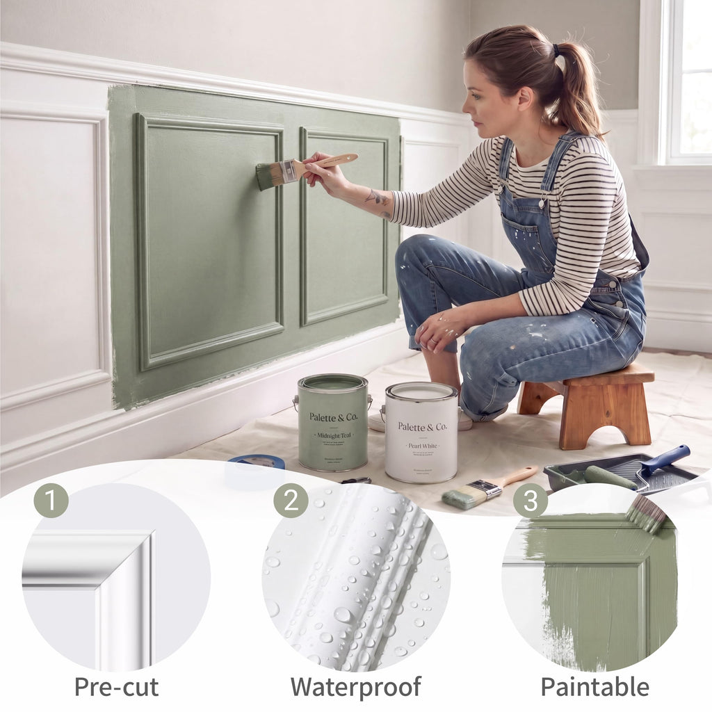 Peel and Stick 3Set Paintable Premade Wainscoting Panel