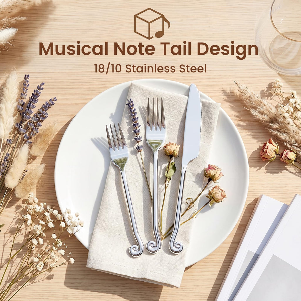 Silverware Set, Music-Inspired Handle |18/10 Stainless Steel (20pcs)