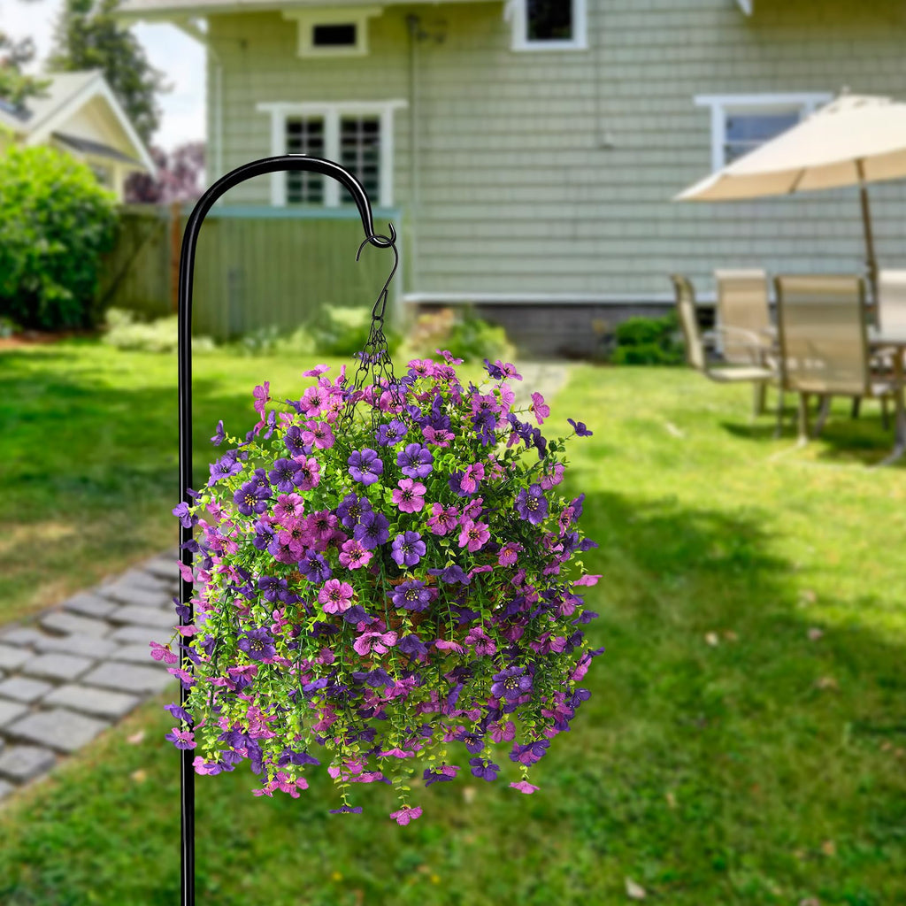 Artificial Hanging Flowers for Outdoors Spring Decoration, 2PCS Silk Fake Daisy Realistic Outdoor Flowers UV