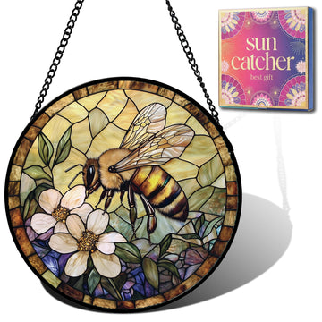 Bee Flower Acrylic Suncatcher Sun Catchers Indoor Window Gifts for Mom 12"