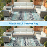 Outdoor Rug Carpet 8x10 Waterproof-Patio Rug Mat Reversible RV Camping Rug Picnic Mat Plastic Straw 