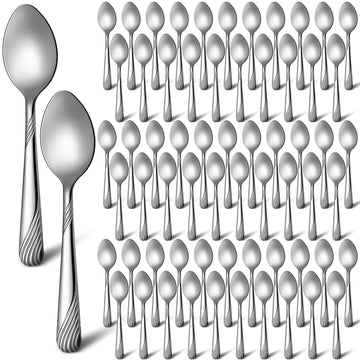 200 Pcs Dinner Spoons Bulk 6.7" Stainless Steel Spoon Silverware