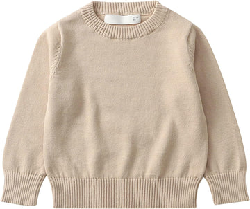 Toddler Sweater Boys Girls Cotton Knit Pullover Solid Top