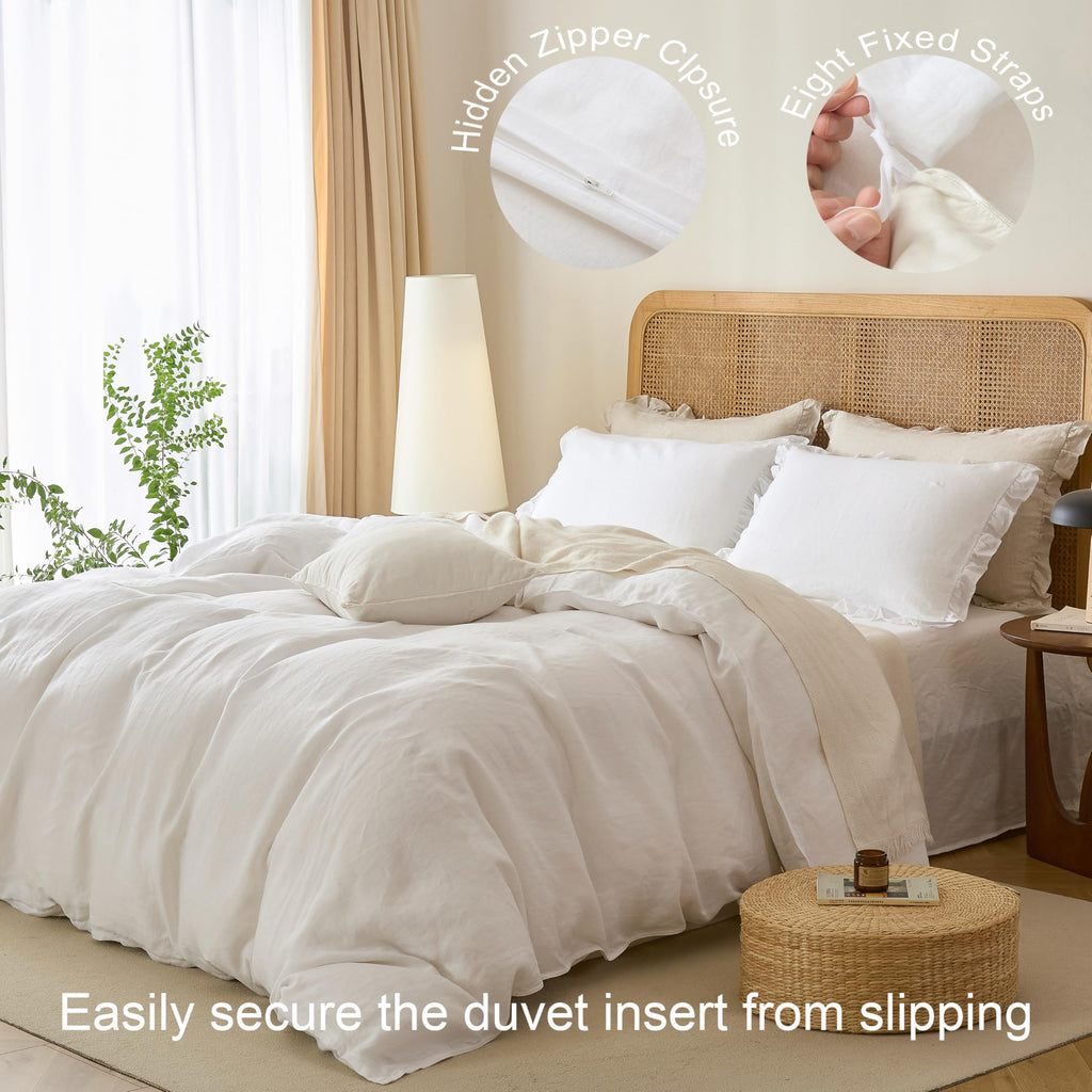 100% French Linen Duvet Cover Set, Organic Linen