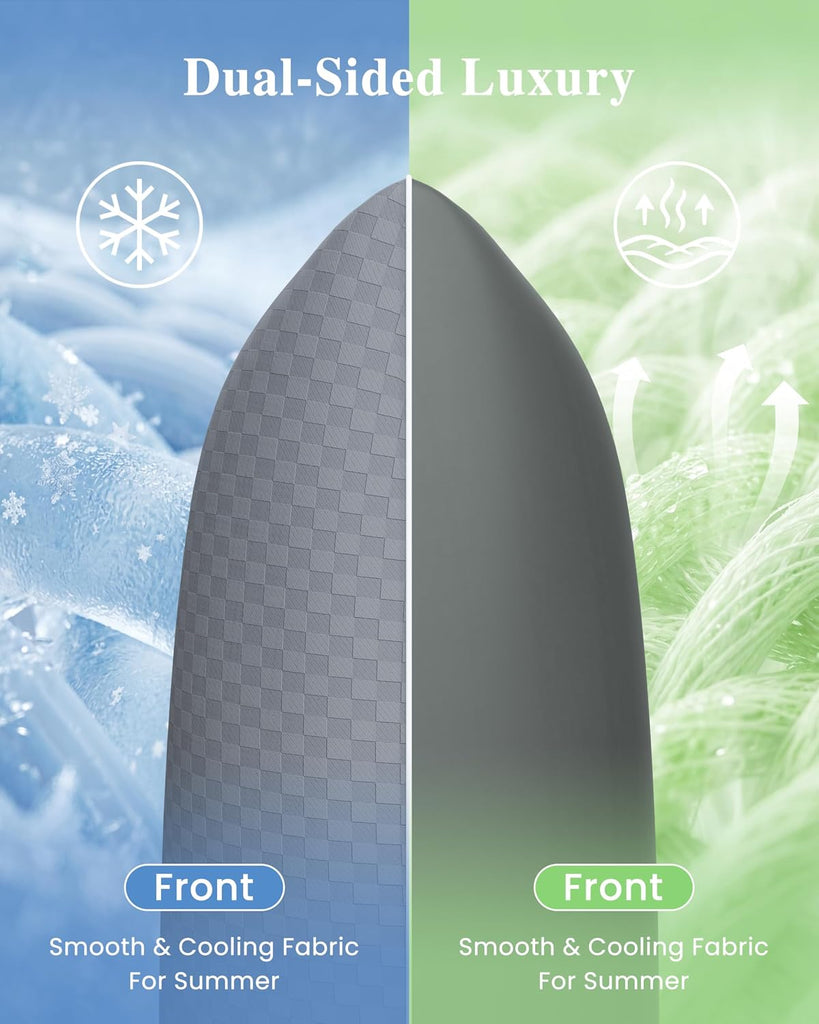 Cooling Body Pillow for Adults- Pillow Insert with Shredded Blue Memory Foam, Soft Support for Side Sleepper
