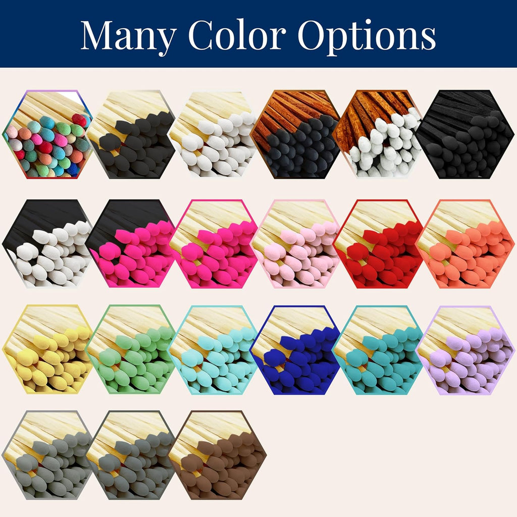 2" Espresso Matches in 3 Mini Cloche Jars + Striker Stickers Included | 100 Brown Stick Black Tip Decorative Matches