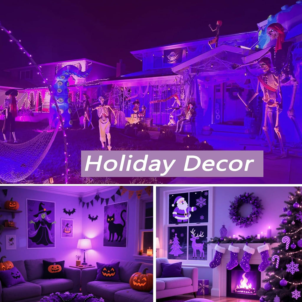 LED Purple Light Bulbs, A19 9W(60W Equivalent), E26 Base for Party