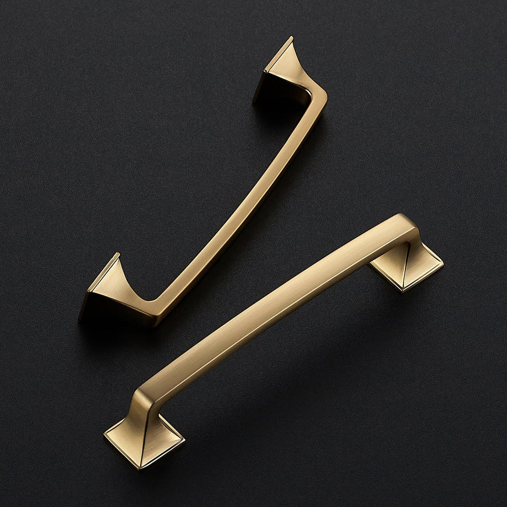 Champagne Bronze Square Foot Arch Cabinet Pulls 5 Inch 1 Pack