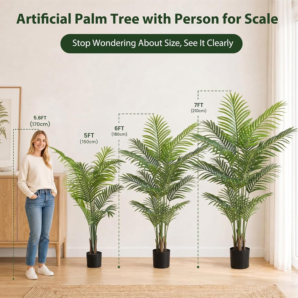 7ft Artificial Palm Tree Artificial Tree Indoor/Outdoor Decor