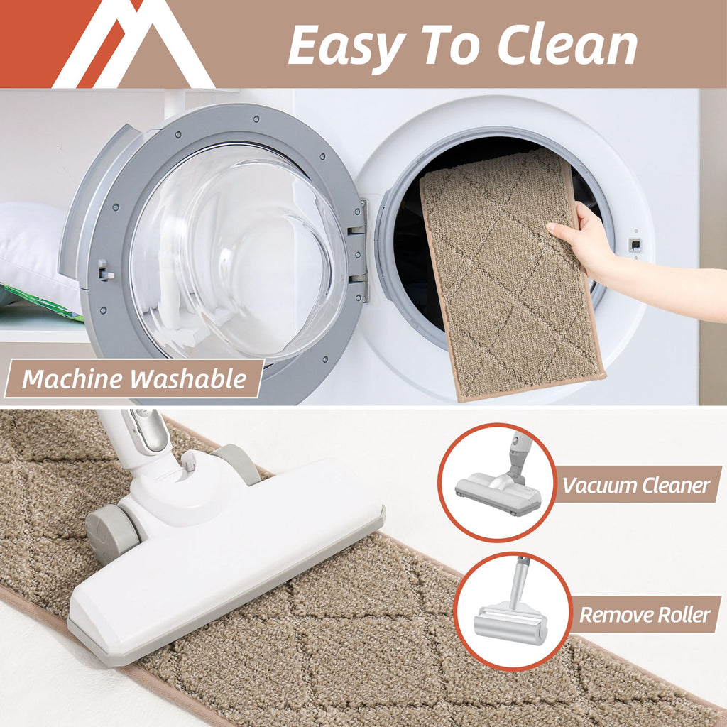 Edging Stair Treads Non-Slip Carpet Mat 28inX9in, 10pc, Beige