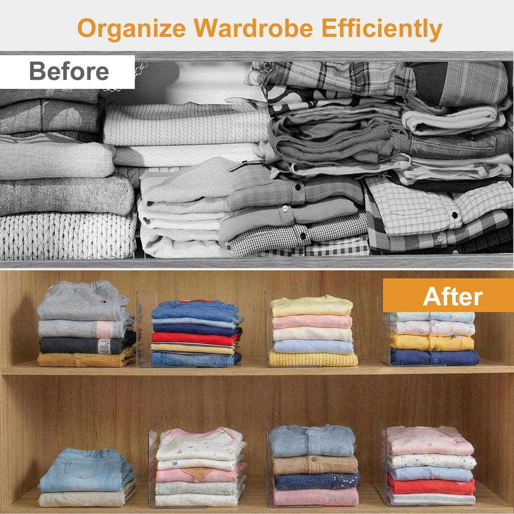 Shelf Dividers Closet Organization: 6" Tall x 10" Deep (Small)