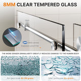 Frameless Shower Door, 60-64" W x 72" H Sliding Shower Door - 5/16"(8mm) SGCC Tempered Glass - Silent Soft-Close
