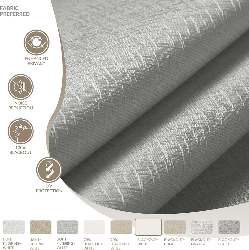 No Drill Cordless Roman Shades for Windows, No Fray Blackout Top Down Bottom Up Roman Blinds No Tools,Easy Install