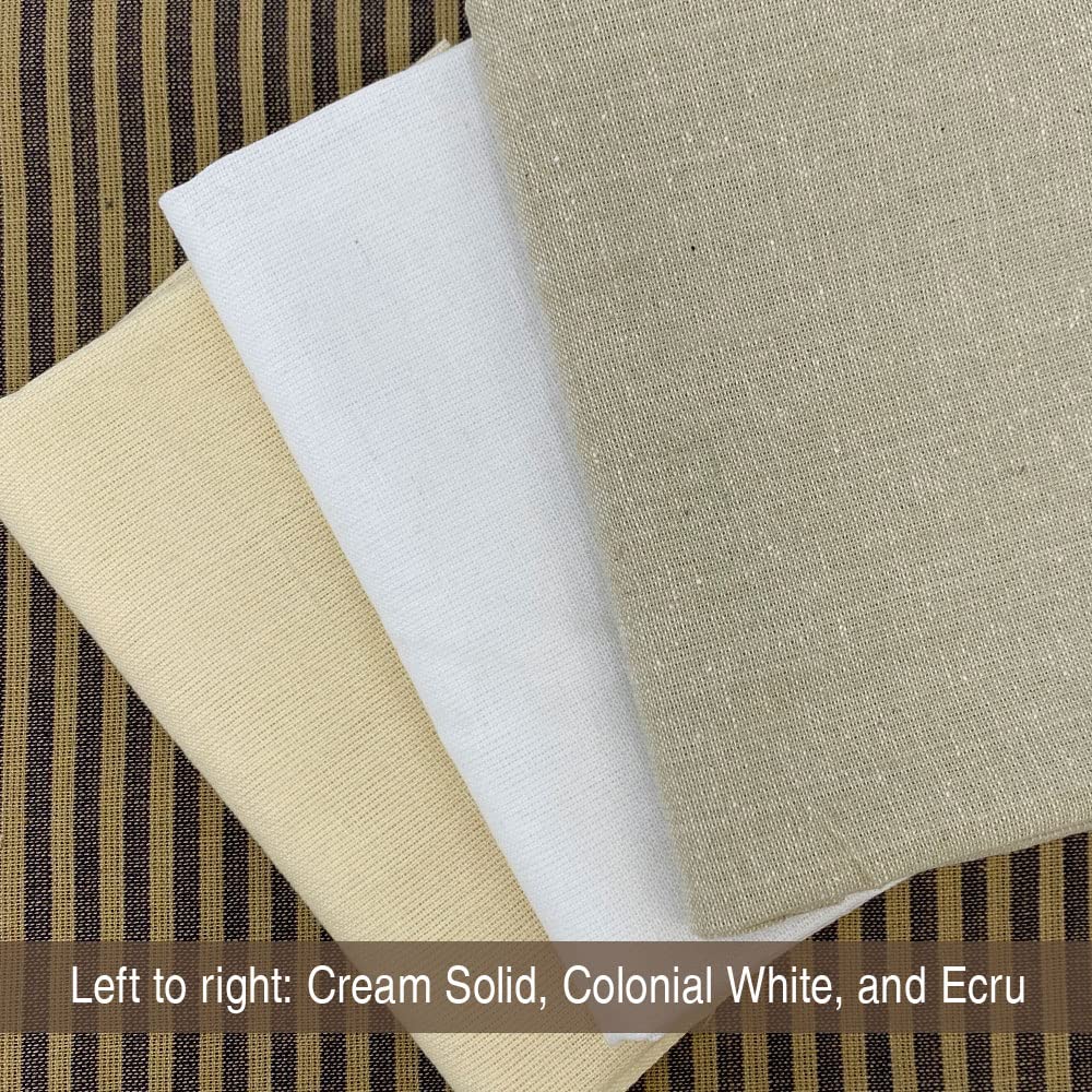 Ecru Solid Off-White Homespun Cotton Fabric by - Sold by The Yard