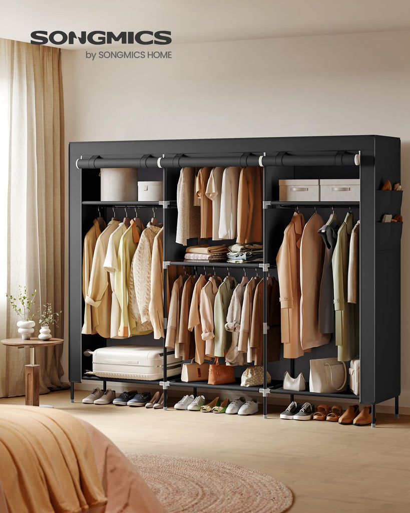Portable Closet, Fabric Wardrobe, Clothes Rack with Shelves