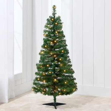 4ft Pre-lit Christmas Tree, Artificial Mini Tree Perfect for Kids, Apartments, Bedroom with Twinkling LED Lights